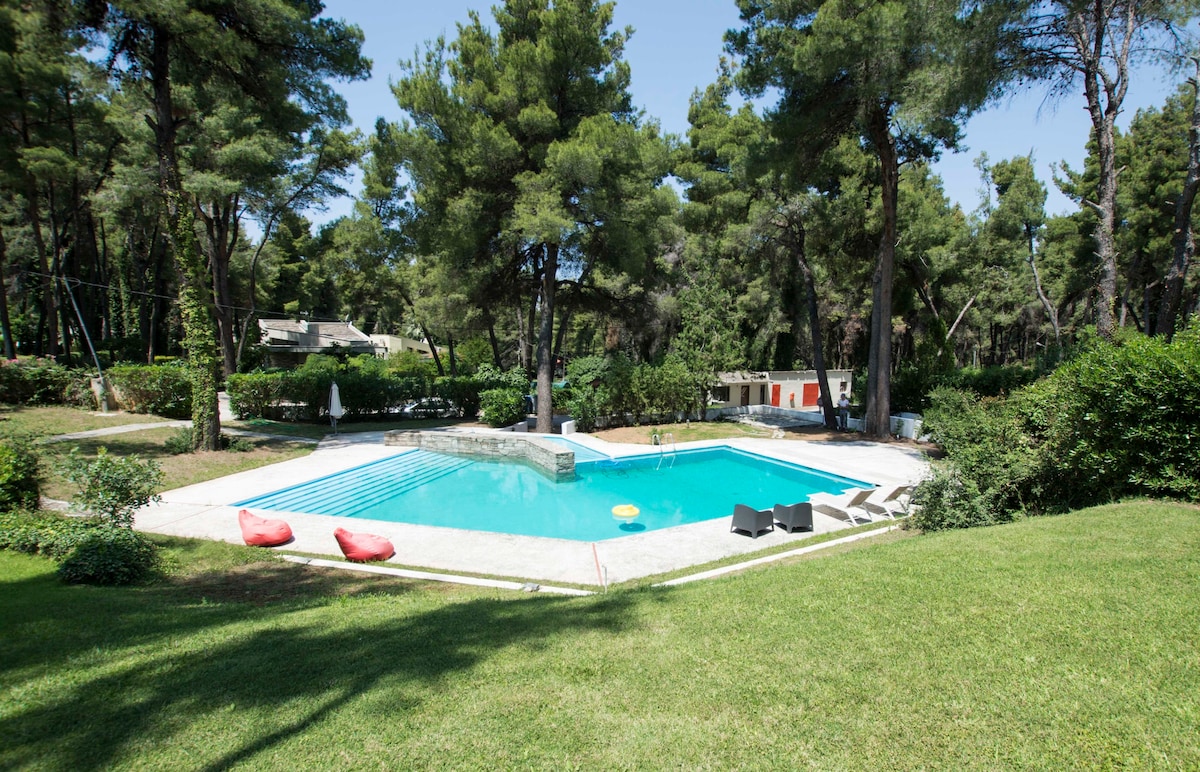 带花园和泳池的萨尼伊里尼别墅，由JJ Hospitality提供