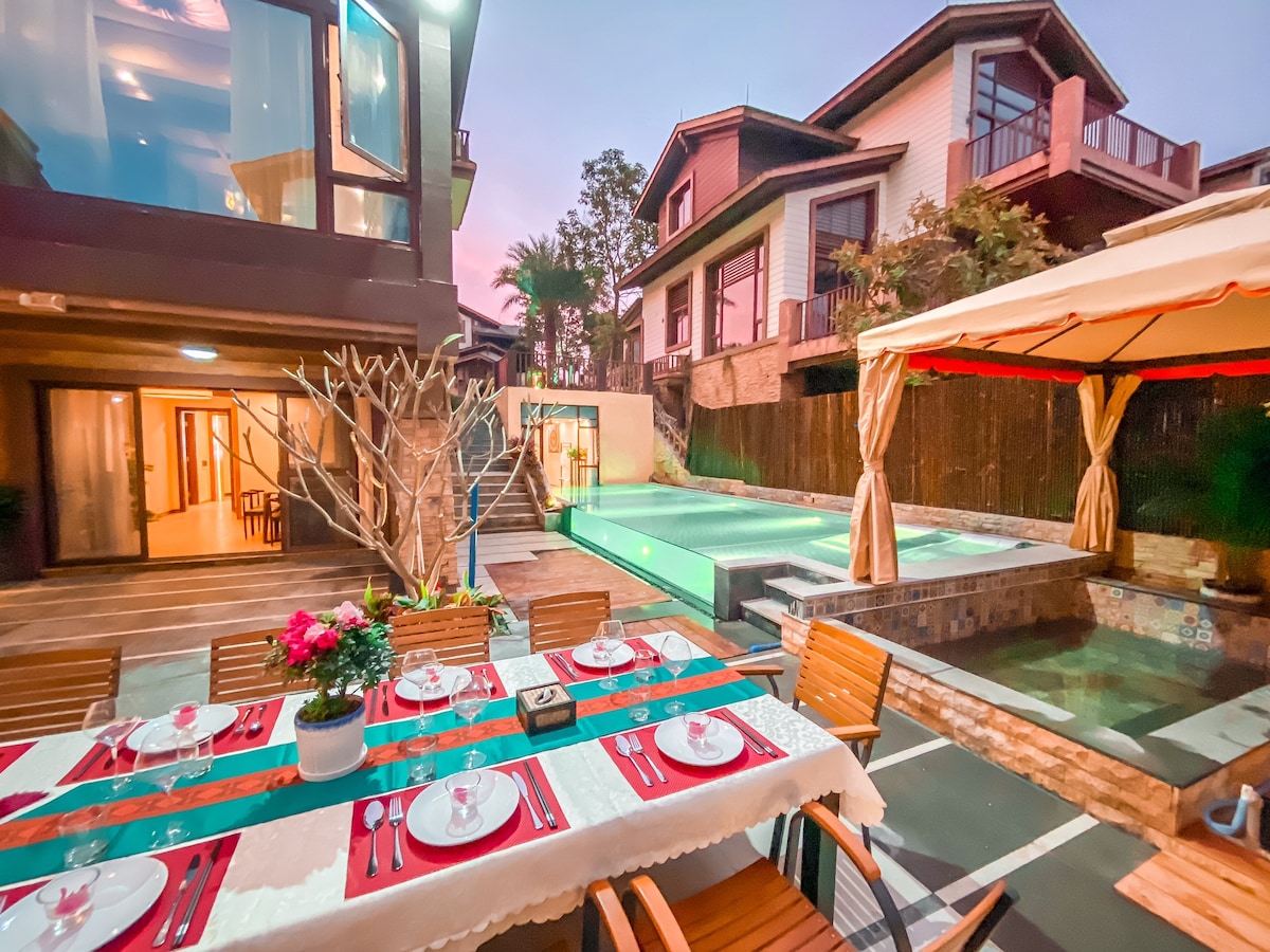 佛冈汉利超豪巴厘岛6房泳池温泉别墅近森波拉-清远市民宿