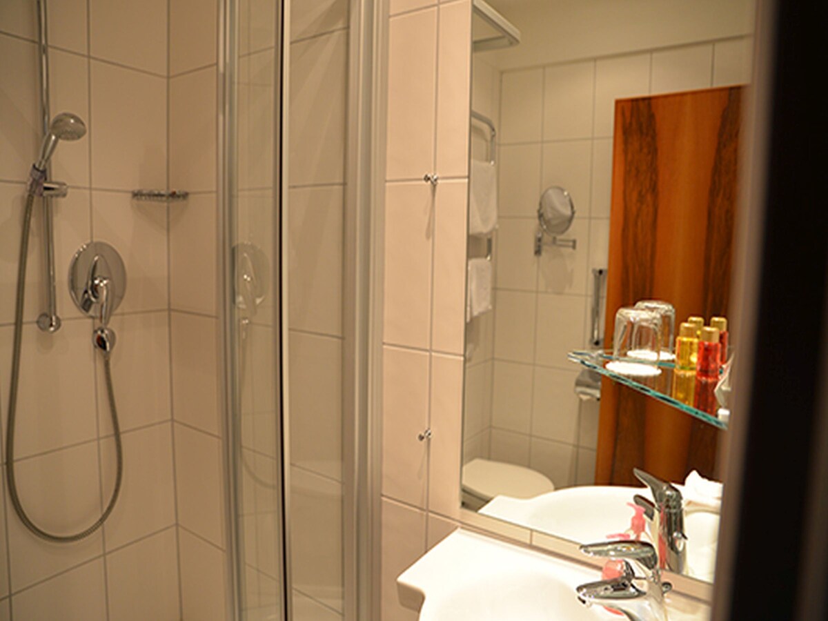 安娜酒店（巴登韦勒） ，带淋浴间/厕所和阳台的单人房