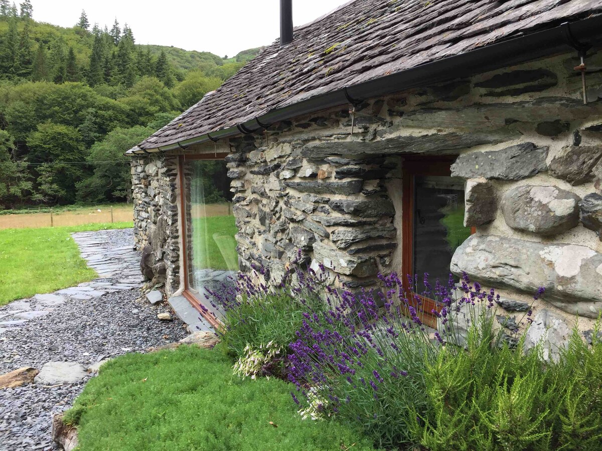 花园风光的浪漫情侣小屋