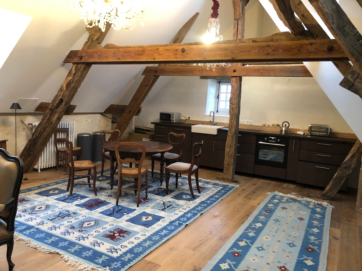 Loft rénovés aux combles du manoir  accès jardins