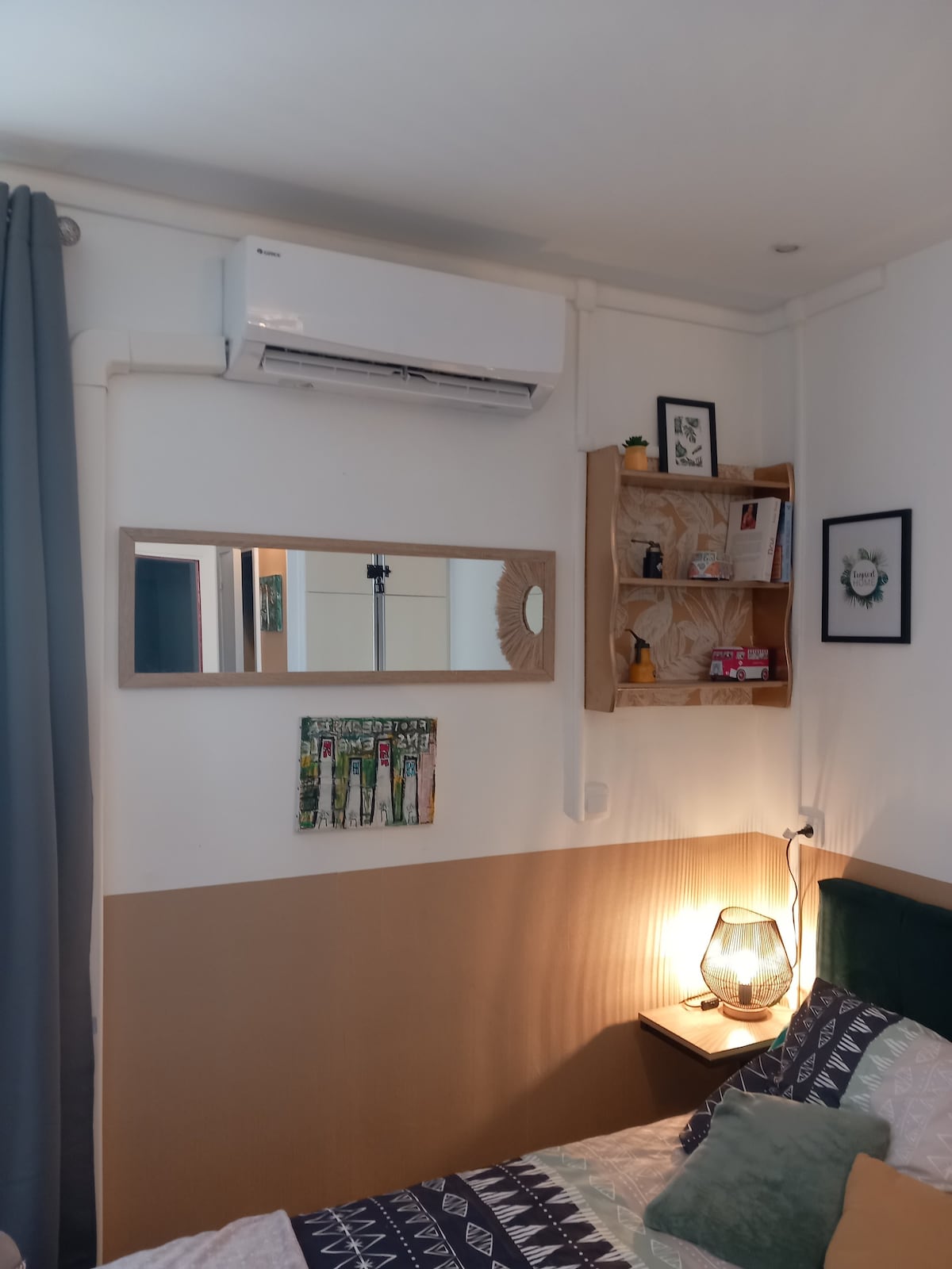 带空调的单间公寓， 15平方米，配有空调