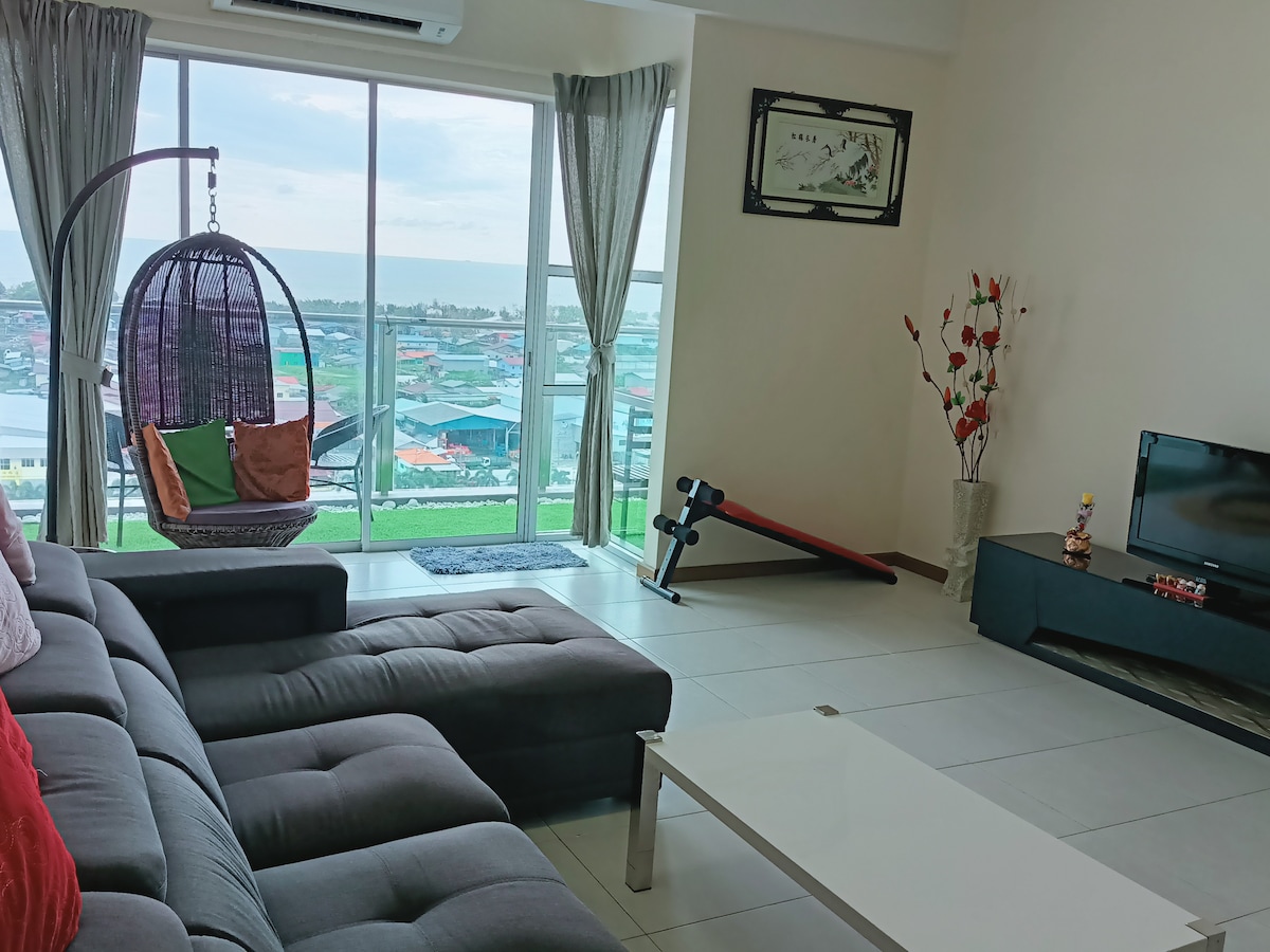 Sekinchan SeaView Homestay 105 ~Wifi~@ 高楼无敌海景阳台民宿