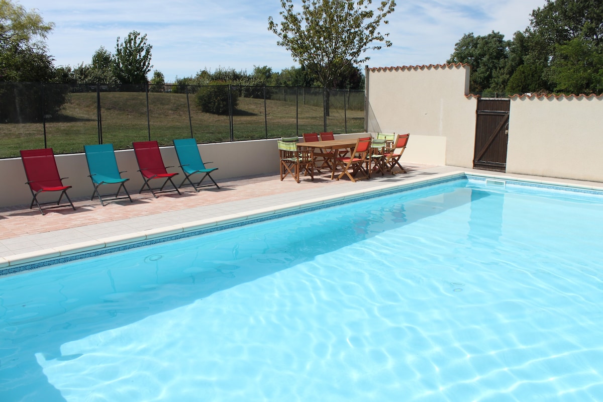 Private family accommodation with heated pool