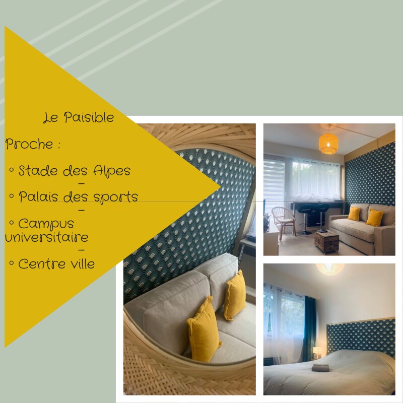 T2-4床-Near Stade des Alpes/Palais des体育馆