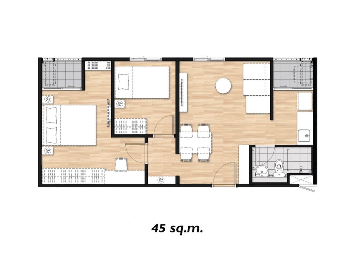 2间卧室，整套公寓，靠近廊曼国际机场。# P5