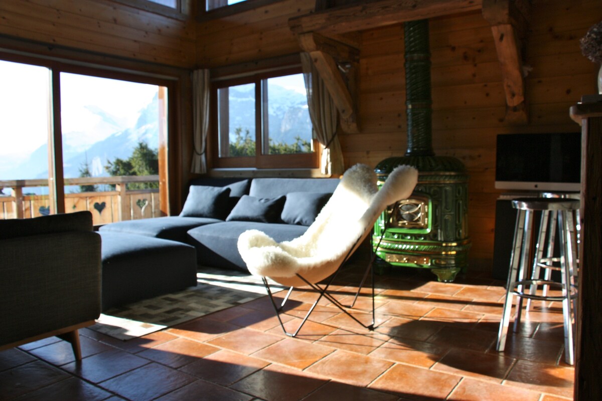 豪华、阳光充足、1小时滑雪度假木屋-日内瓦Les Carroz