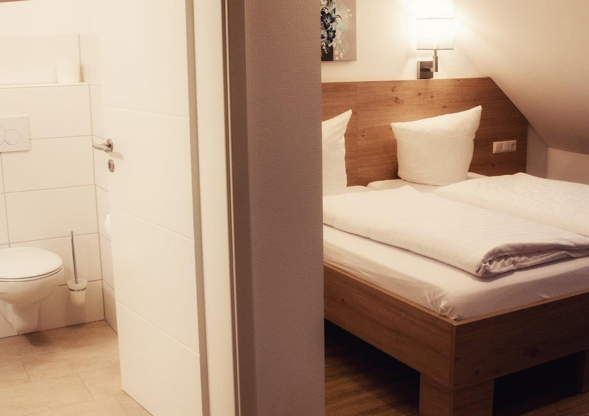 斯塔特维拉中央酒店（ Schweinfurt ） ，双人标准房间，配有双人床和独立卫生间