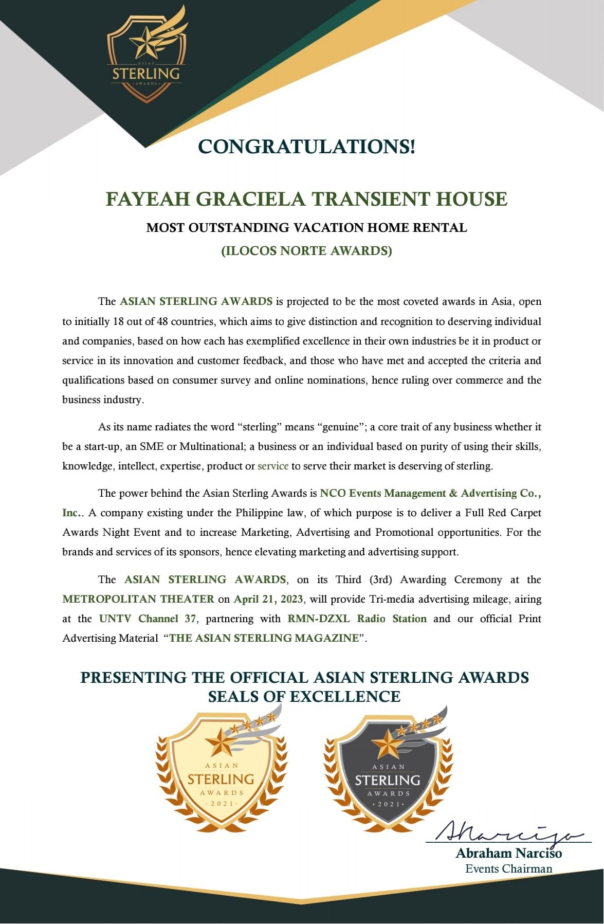 Fayeah Graciela Transient House （最多50人）