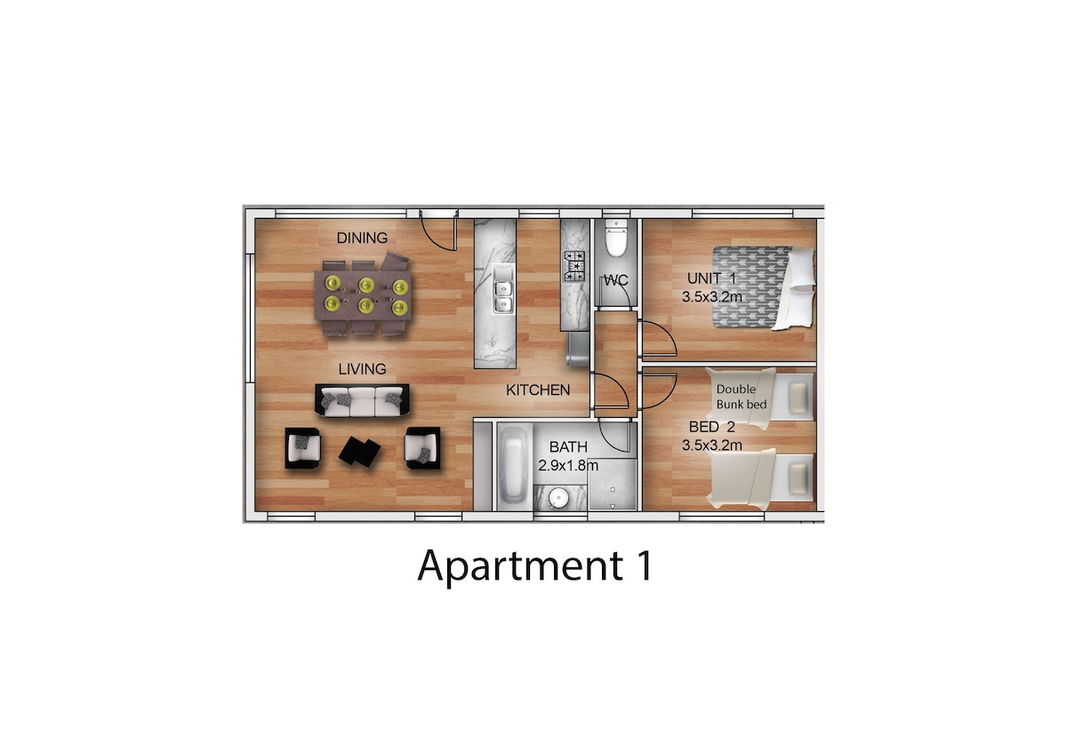 公寓1 -豪华公寓和客房-免费无线网络