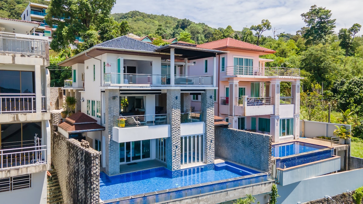 Patong Villa3:四卧精装海景泳池别墅/双海景中文管家