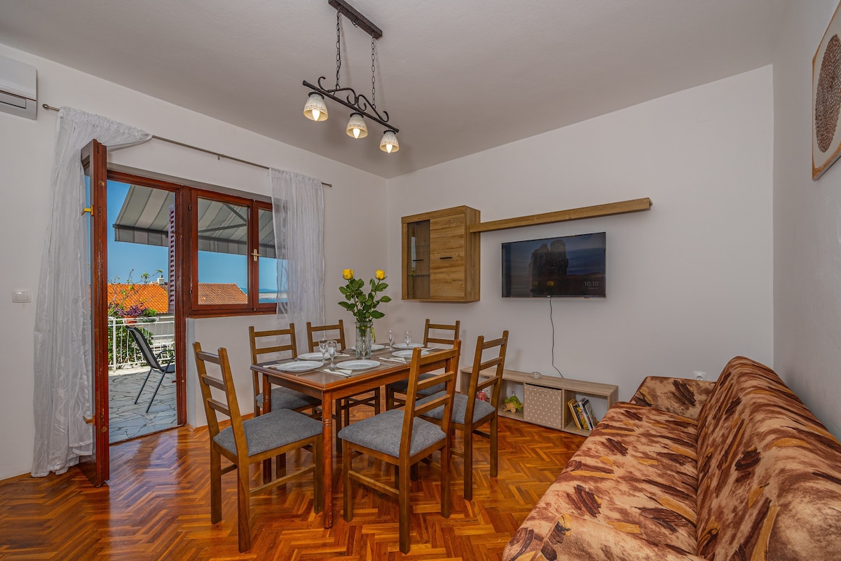 Comfy apartment with a terrace and sea view