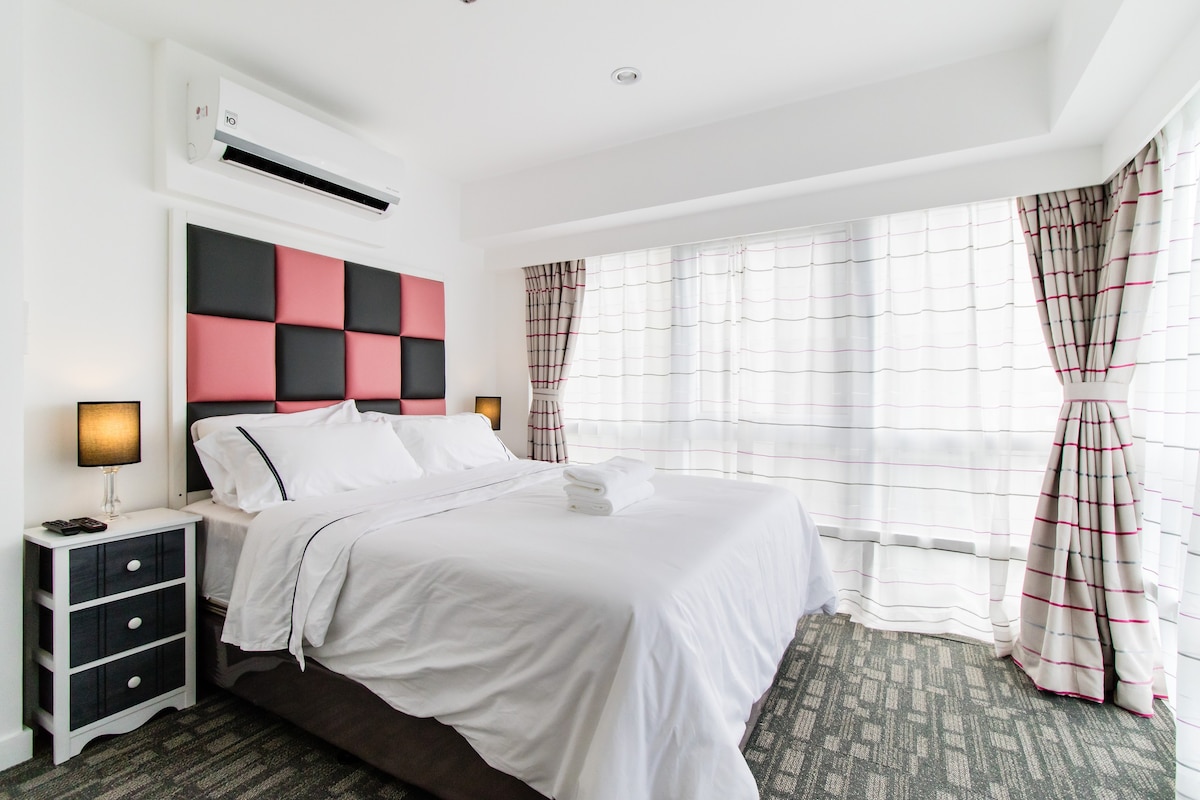 现代BGC 2卧室，带柔软的床和洗衣机