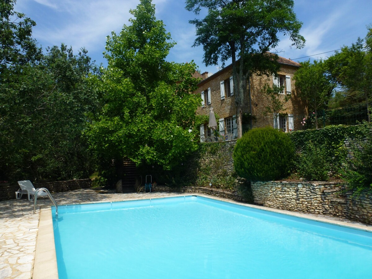 Dordogne prox Sarlat ，大型泳池，可容纳10人