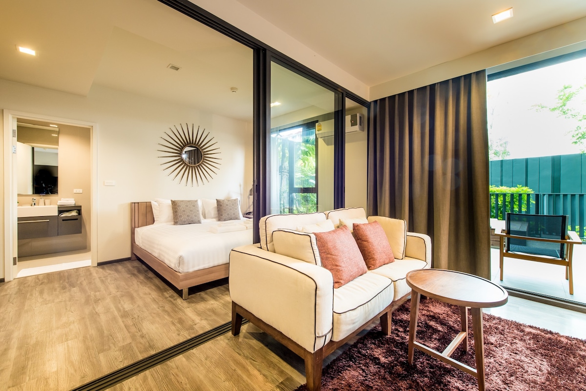 1卧室现代舒适套房， 45平方米，距离芭东海滩400米！ ！