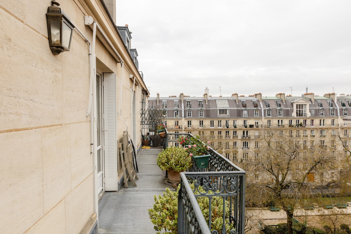 宽敞的双层公寓，带阳台，巴黎17号- 3间卧室/4P