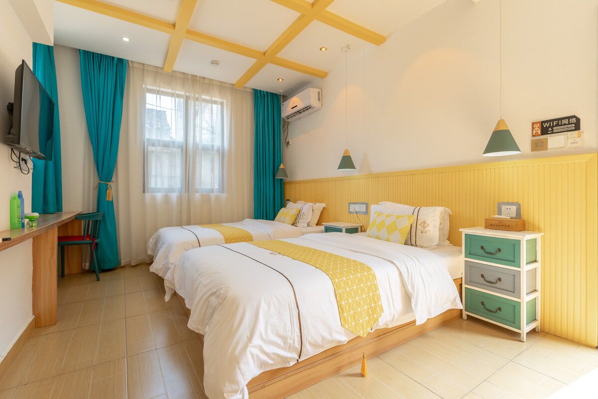 苏州市客栈里的独立房间归隐清新雅致双床房