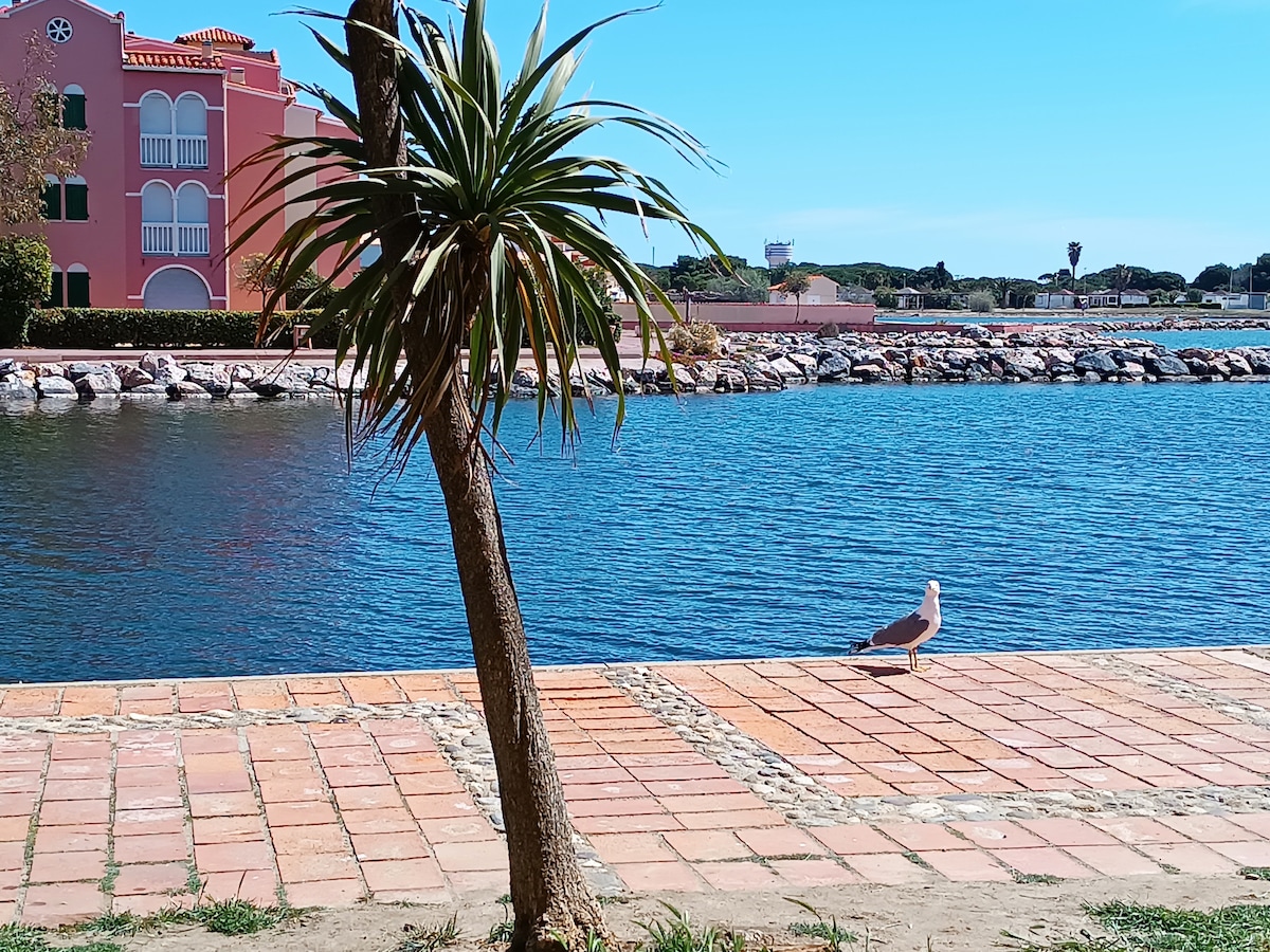 Bel appart 2 ch au bord du lac, piscine & Wifi