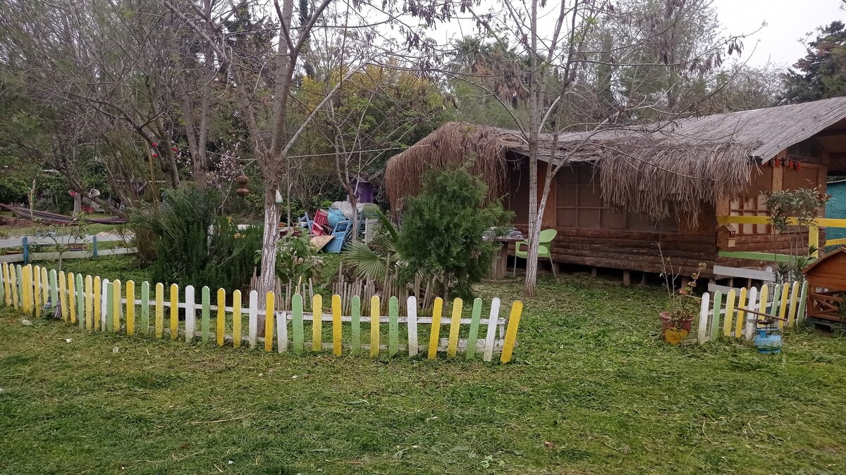 Bodrum-Gümüşlük Kamp alanında bahçeli bungalow