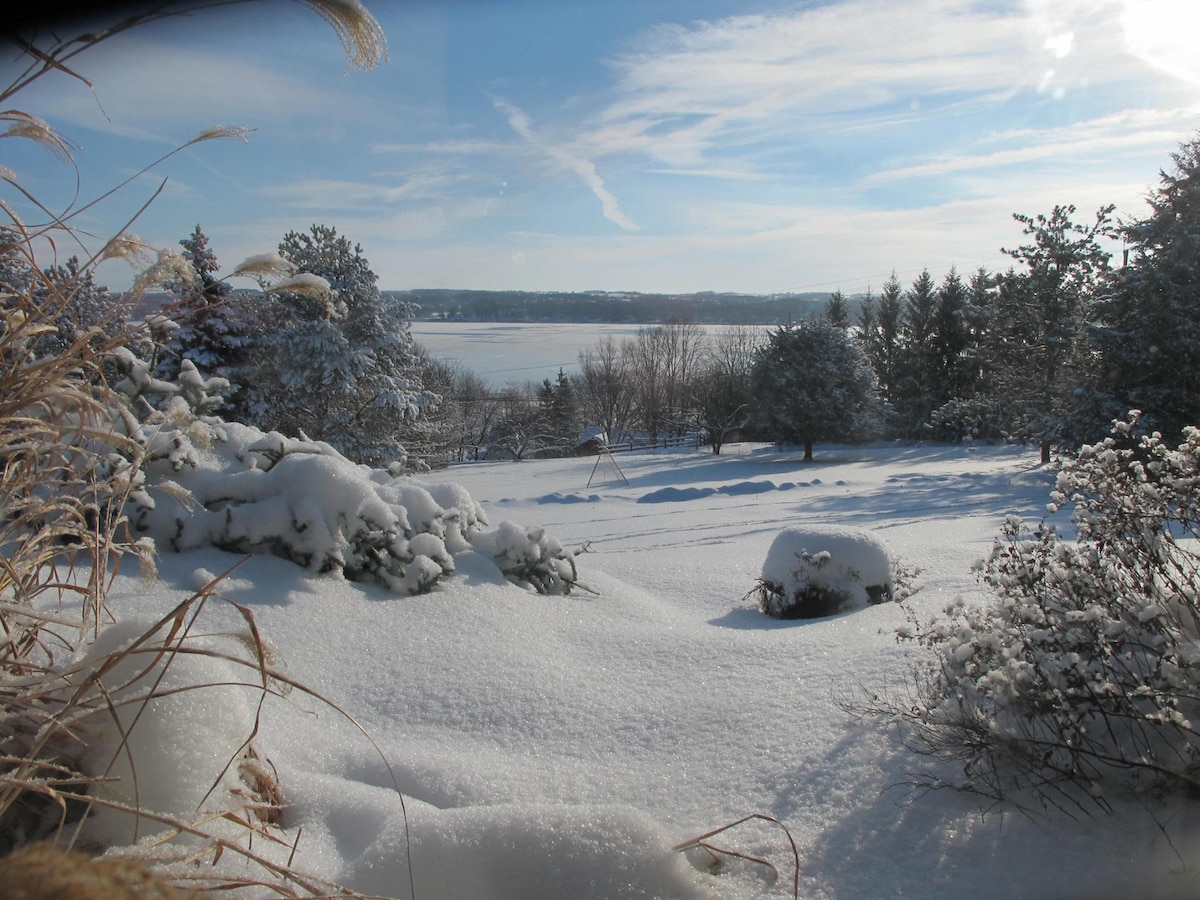 Perfect secluded ski house, lake views, hot tub