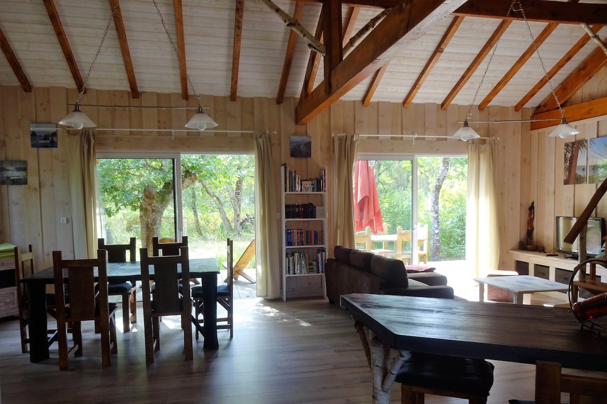 Maison bois, proche océan, grande terrasse