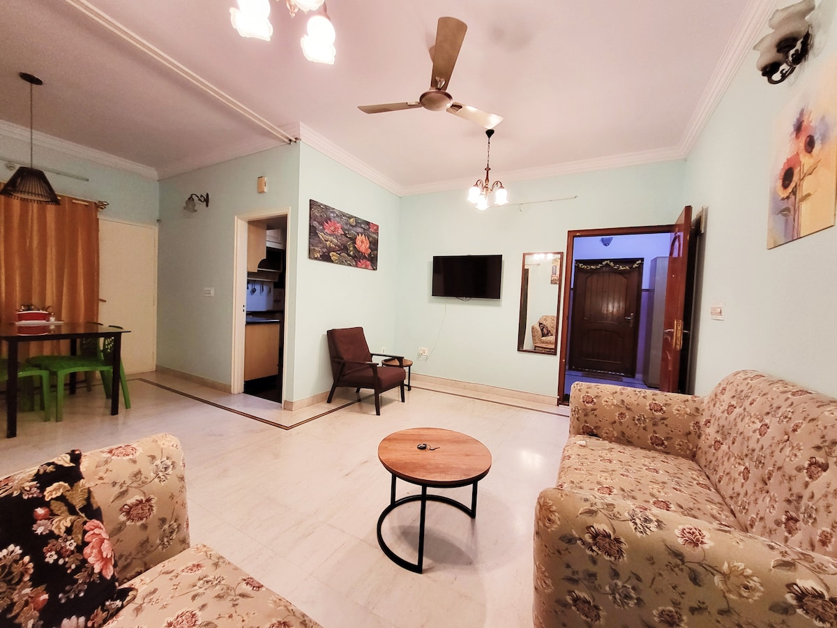 Moonshine green furnished 2bhk flat in Cooke town.