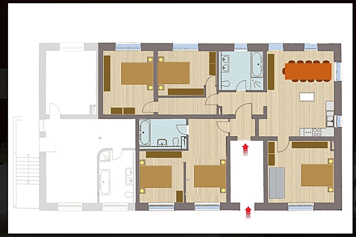 6 [RU5] 5间卧室， 2个卫生间， @地铁+公园（ ex-Airport ）