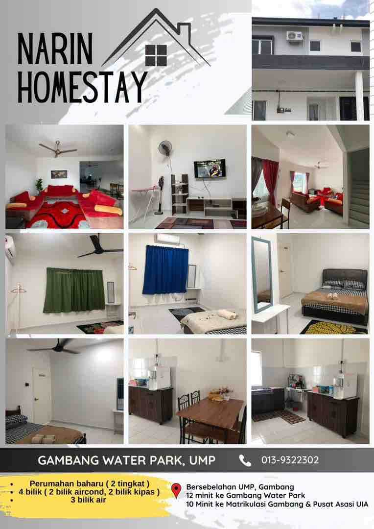 Narin Homestay、Gambang水上乐园、UMP （仅限穆斯林）