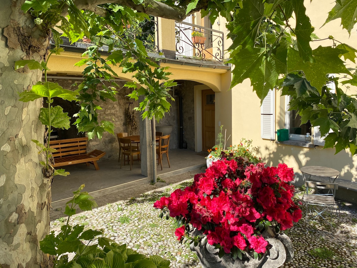 Arogno阳光明媚的Ticino房源，拥有大花园