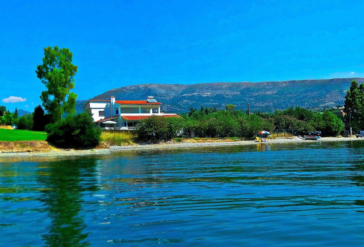 伊特鲁斯别墅（ Villa Etrusca ） ，位于海滩上， Amarynthos ， Evia