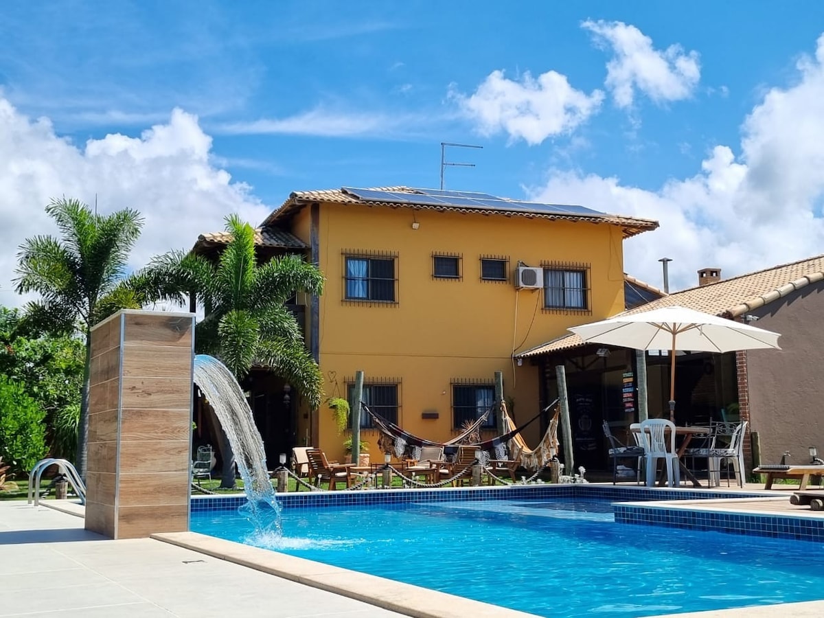 Casa Amarela-Praia/泳池/烧烤和休息！