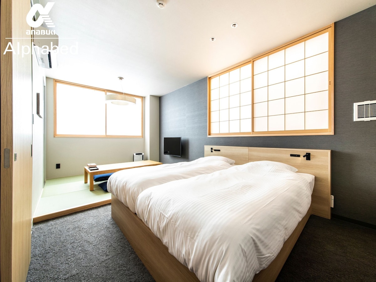 Alphabed Inn Fukuoka Ohori Park家庭客房最多可容纳5人★天神10分钟福冈机场20分钟