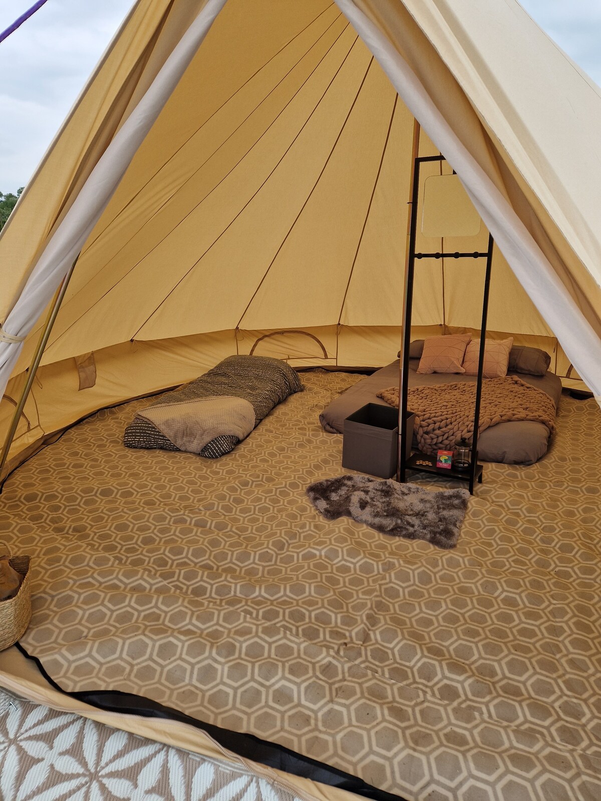 Glamping Bell Tent set in open countryside
