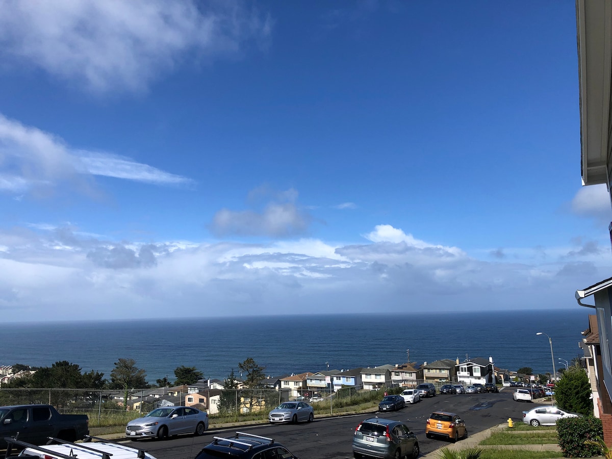 轻松前往海滩/旧金山/机场全景海景