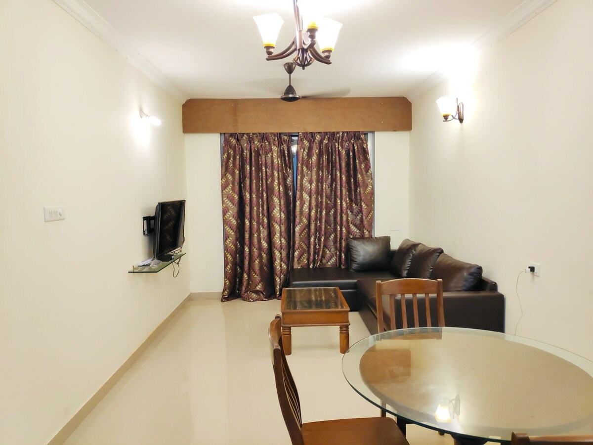2 bhk AC Aptment with a pool/ field view in Varca.
