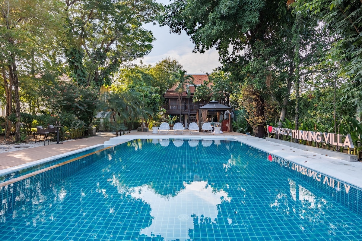 明星节目取景地，曼谷2000平方米庄园别墅，超大泳池sukhmvit位置绝佳，9间卧室，私人ktv