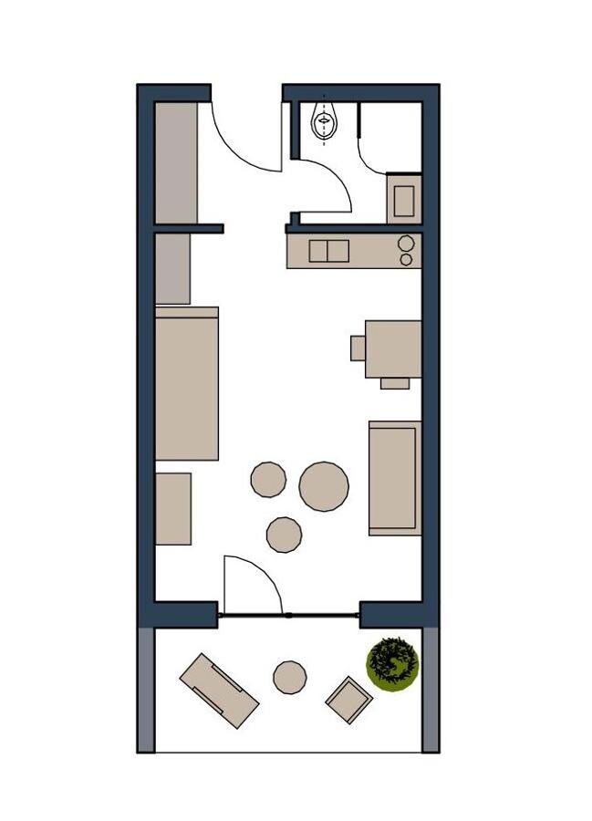 Appartementhaus Reiterhof (Bad Füssing), FW1 Neue 1-Zimmer Ferienwohnung OG.