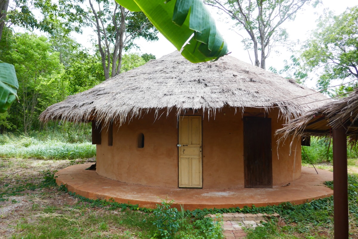 Beautiful adobe room in serene natural environment