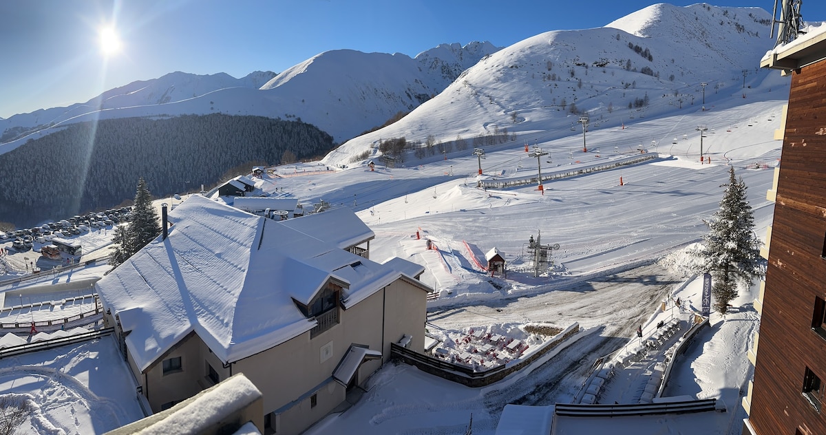 滑雪进出公寓