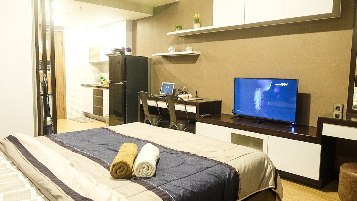 AYA住宿可爱的单间公寓标准双人床和滑动床