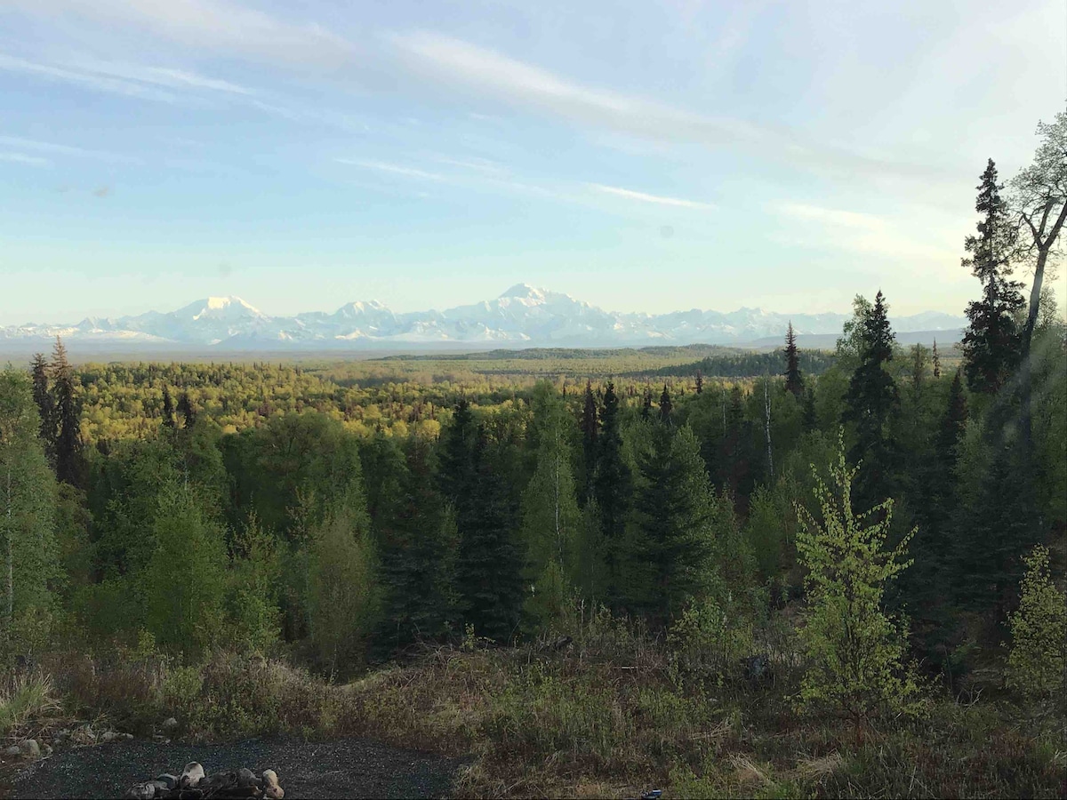 塔尔基特纳（ Talkeetna ） -俯瞰德纳利（ Denali ）和极光景观