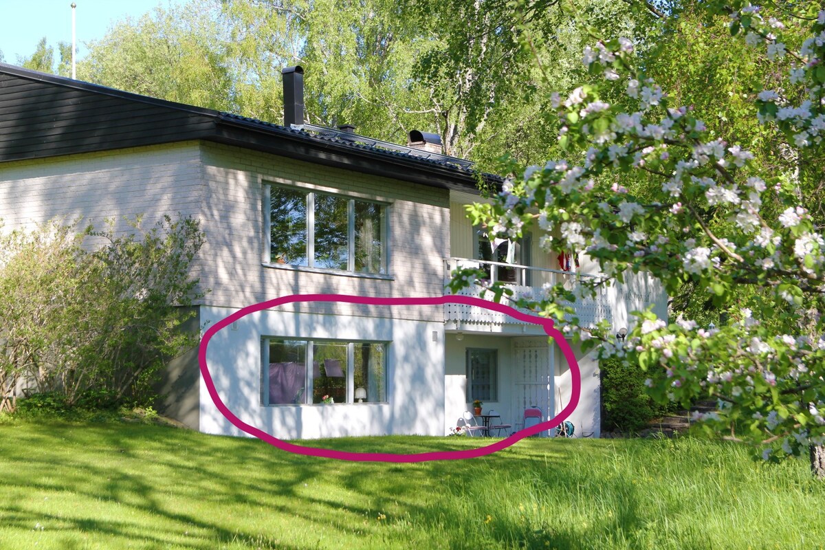 Lyan ，公寓，靠近Mariehamn和Lemström 's Canal。