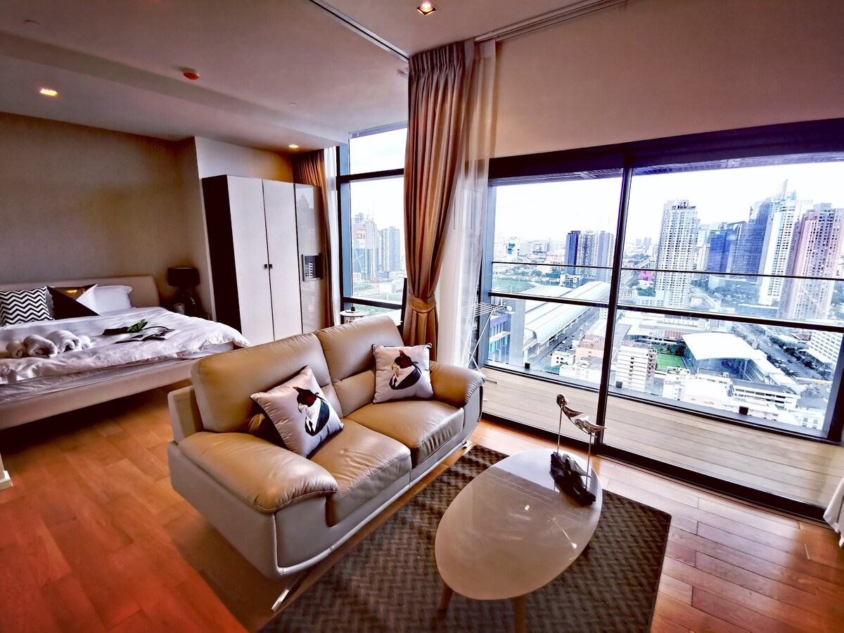 29楼 曼谷中心无敌城市景观一卧套房公寓