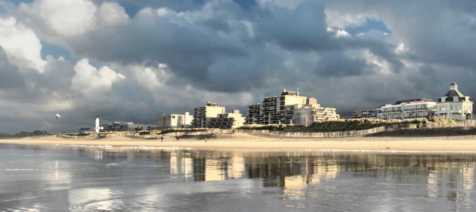 Noordwijk 's Beach附近的花园棚屋。