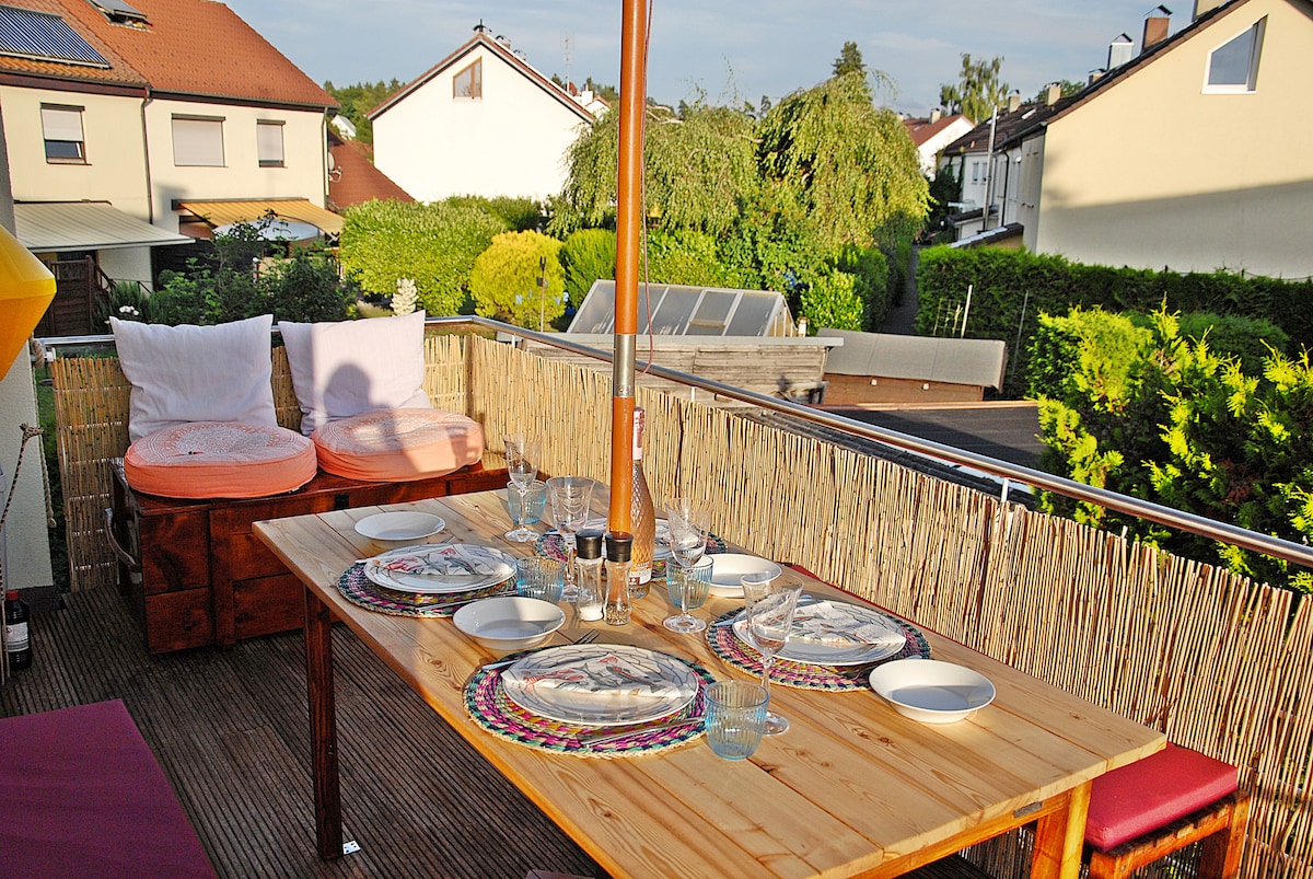 Seenahe sonnige 4 Zi.-Ferienwohnung (für 6 Pers.)