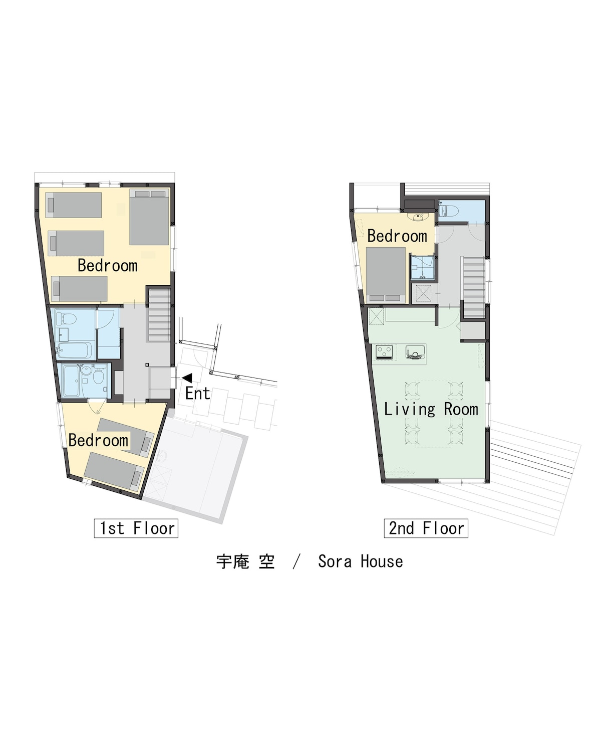 最多可入住30人，由5栋房子组成的迷人群， 宇庵空