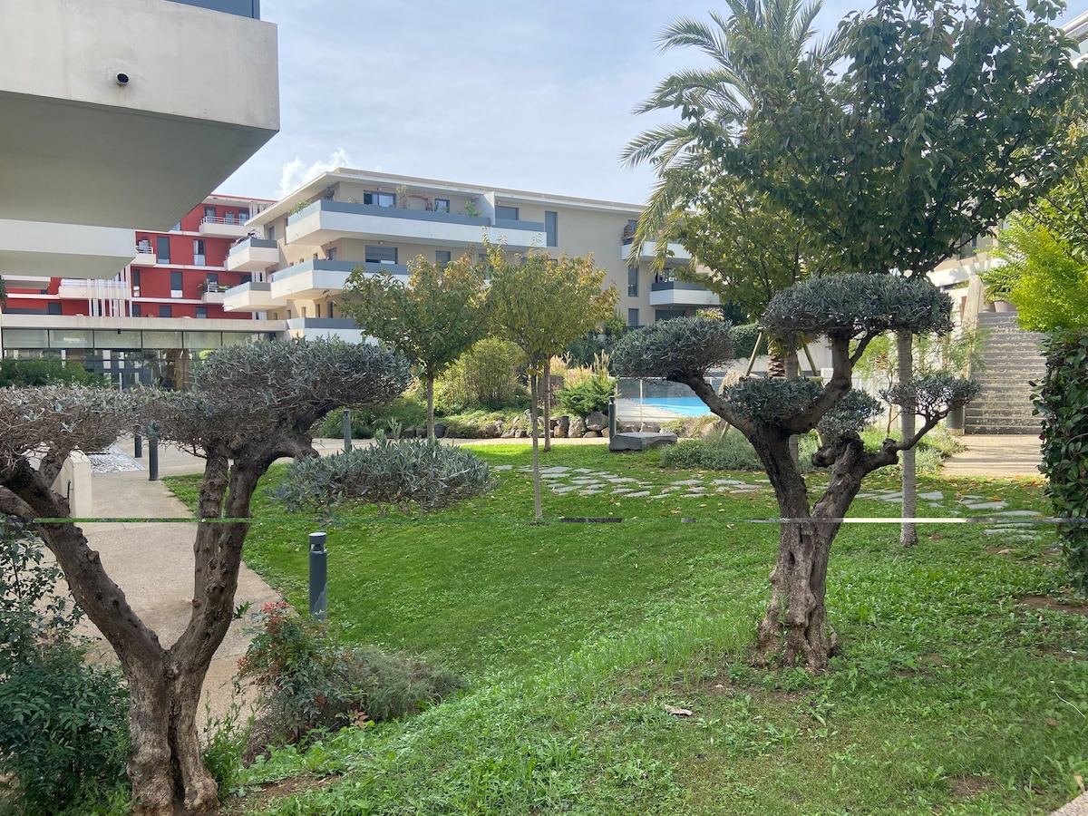 T2 cosy piscine à 2 mins de Montpellier