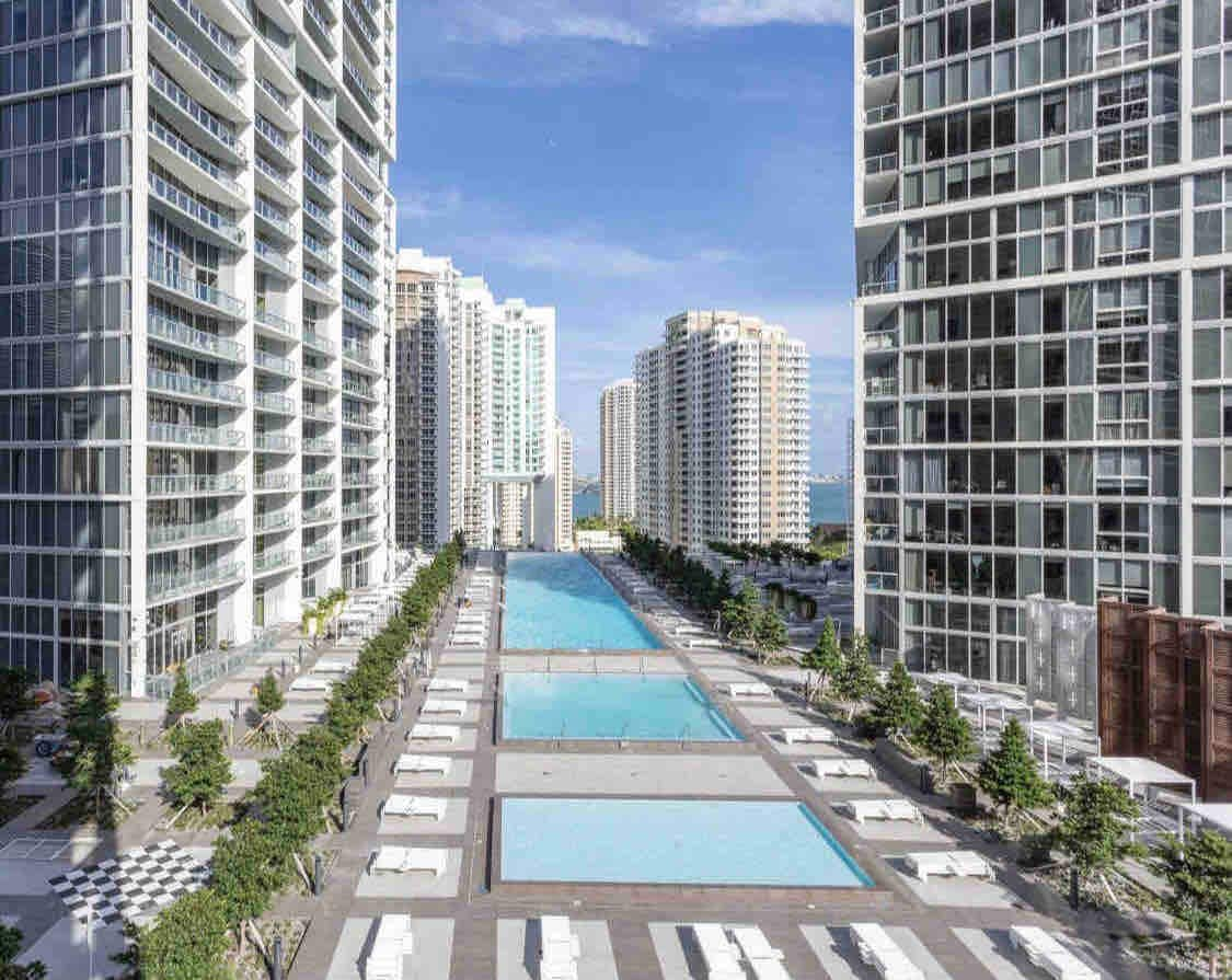 ICON BRICKELL 2 BDR •高天花板湾和泳池景观