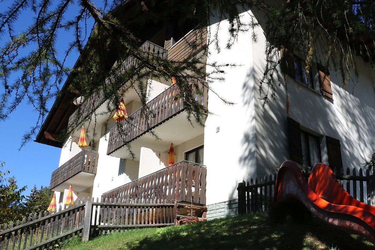 位于Bergün阳光明媚的斜坡上的2室公寓