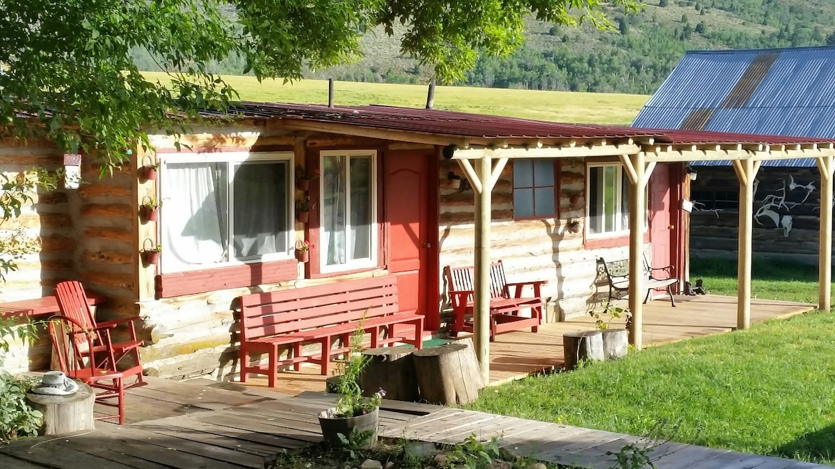 马和牧场上的家庭大小小木屋住宿加早餐